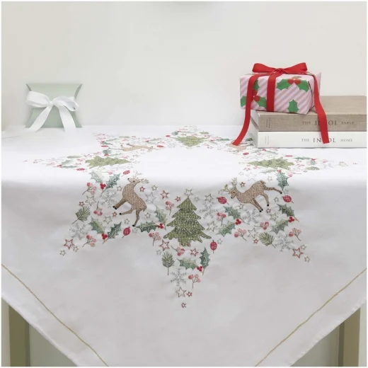 Tischdecke Sternenkranz bedruckt - Rico Design (Stickpackung)
