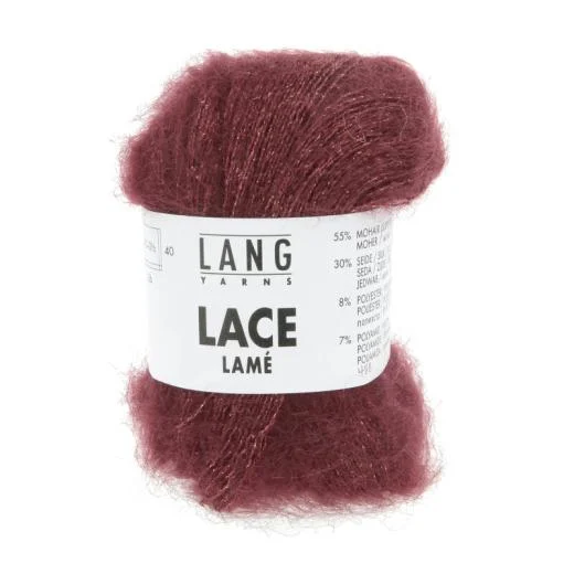 Lang Yarns Lace Lamé - weinrot (0062)