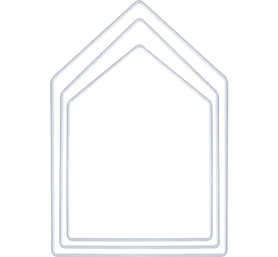 Metallring "Haus", 3er-Set, Weiß