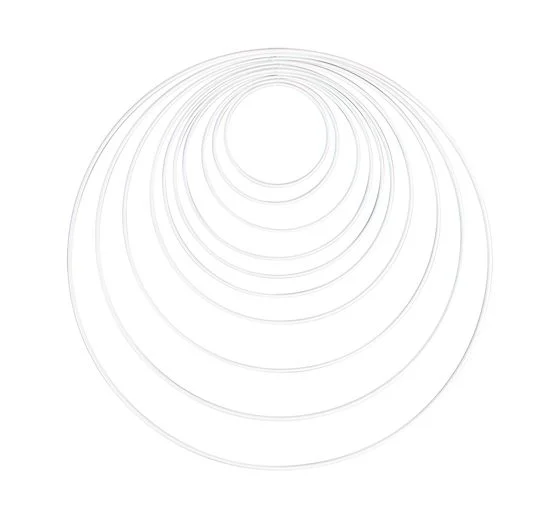 Metallring "Kreis", 10 - 40 cm, 10er-Set, Weiß