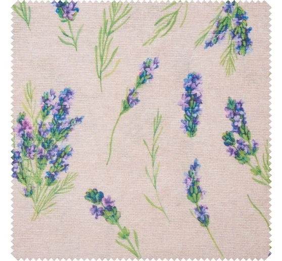 Motiv-Stoff Leinenoptik "Lavendel"