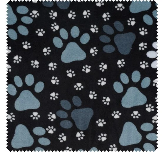 Fleece-Stoff "Pfoten-Schwarz"