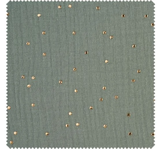 Musselin Baumwoll-Stoff "Goldene Punkte"