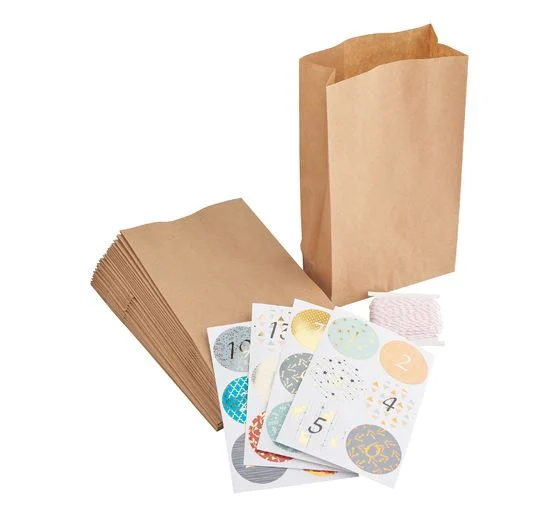 Adventskalender-Set "Kraftpapier", lebensmittelechte Papiertüten