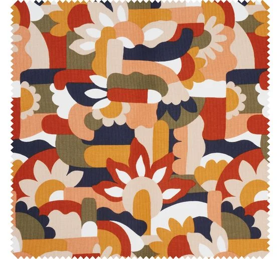 Halbpanama-Stoff "Naive Blumen"