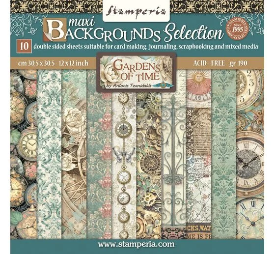 Scrapbook-Block "Gardens of Time Backgrounds"