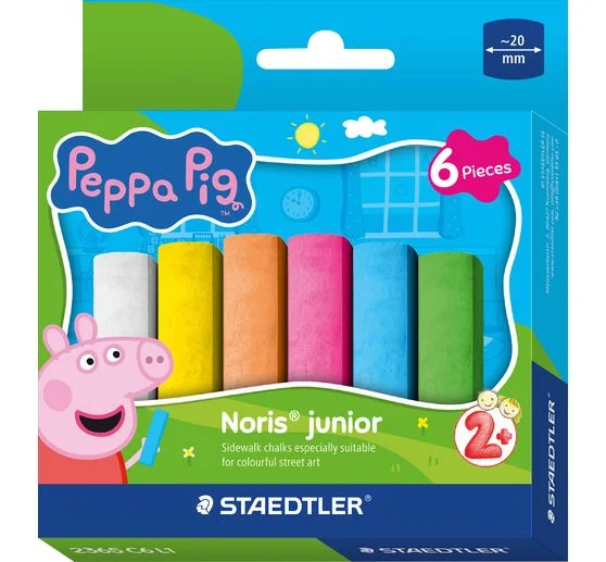 Noris junior Straßenmalkreide "Peppa Pig", 6 Farben
