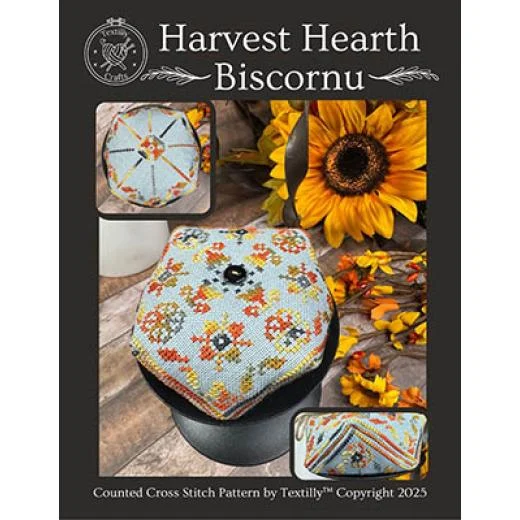 Textilly Crafts - Harvest Hearth Biscornu