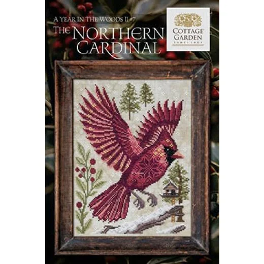 Cottage Garden Samplings - In The Woods II - Northern Cardinal 7