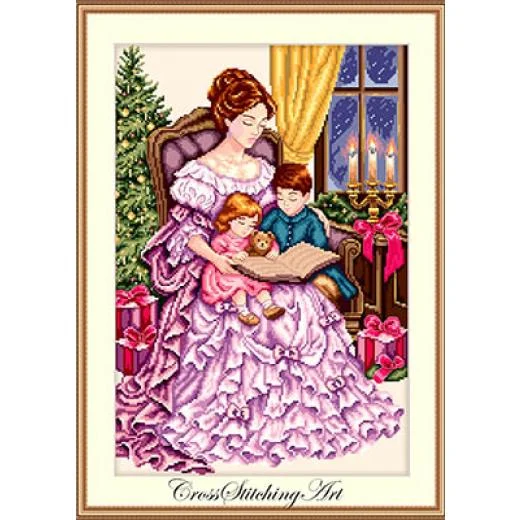Cross Stitching Art - Silent Night, Loving Arms