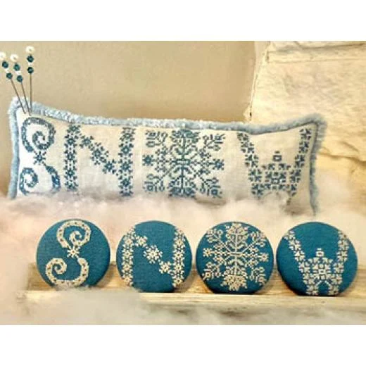 Running With Needles & Scissors - Snow Buttons & Pillow