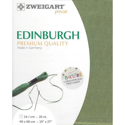 Zweigart Edinburgh 35ct - Farbe 6018 agave (Precut 48x68 cm)