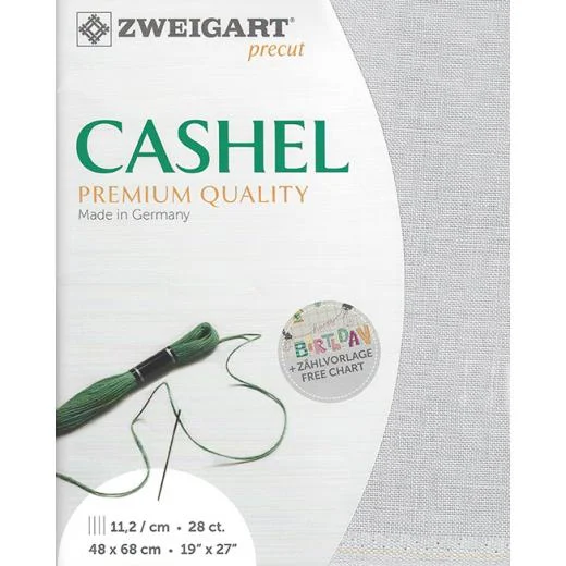 Zweigart Cashel 28ct - Farbe 705 grau (Precut 48x68 cm)