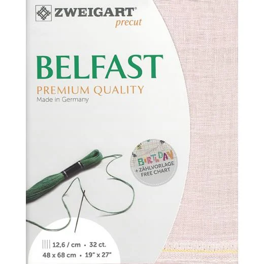 Zweigart Belfast 32ct - 4115 rose blush (Precut)
