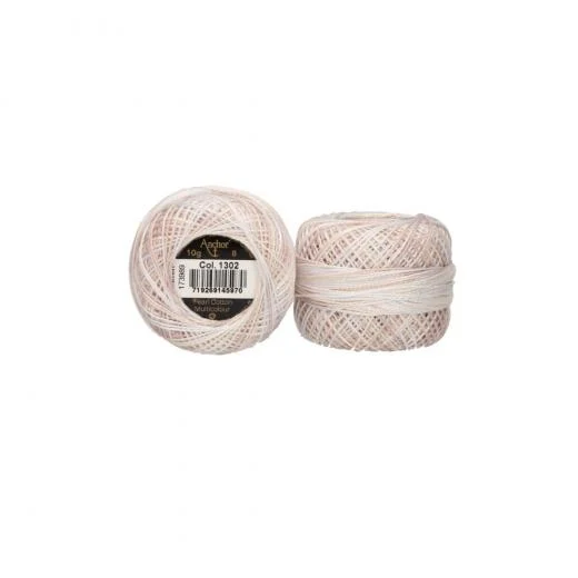 Anchor Perlgarn Stärke 8 - 10g - 1302 weiß multicolor