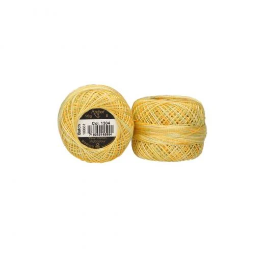 Anchor Perlgarn Stärke 8 - 10g - 1304 gelb sunshine multicolor
