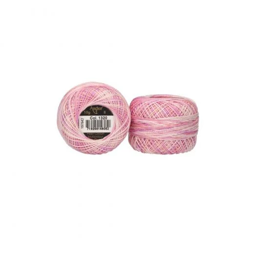 Anchor Perlgarn Stärke 8 - 10g - 1320 rosa multicolor