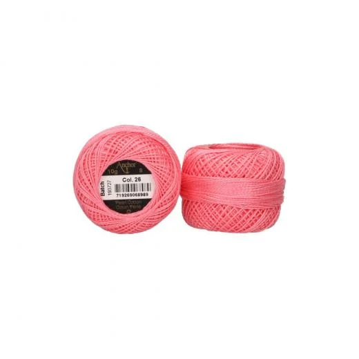 Anchor Perlgarn Stärke 8 - 10g - 26 rosa hell