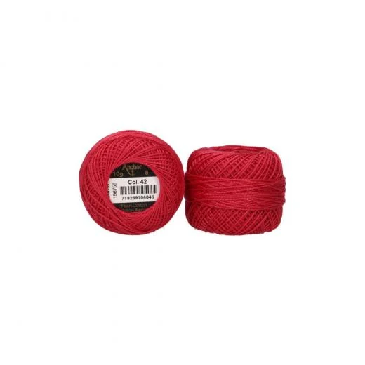 Anchor Perlgarn Stärke 8 - 10g - 42 pink dunkel