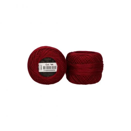 Anchor Perlgarn Stärke 8 - 10g - 44 rubinrot dunkel