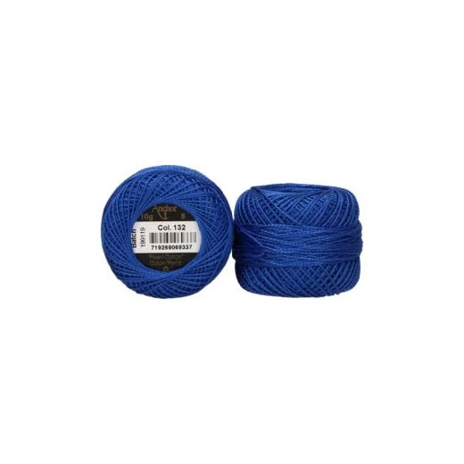 Anchor Perlgarn Stärke 8 - 10g - 132 königsblau