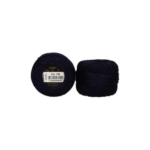 Anchor Perlgarn Stärke 8 - 10g - 152 blauschwarz