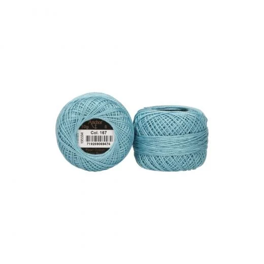 Anchor Perlgarn Stärke 8 - 10g - 167 kristallblau