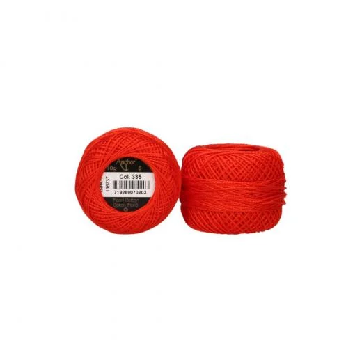 Anchor Perlgarn Stärke 8 - 10g - 335 tomatenrot