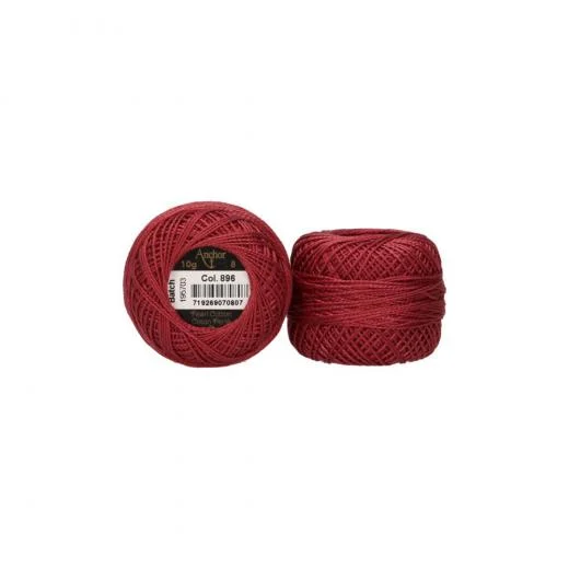 Anchor Perlgarn Stärke 8 - 10g - 896 granat dunkel