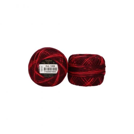 Anchor Perlgarn Stärke 8 - 10g - 1206 dunkelrot ombre
