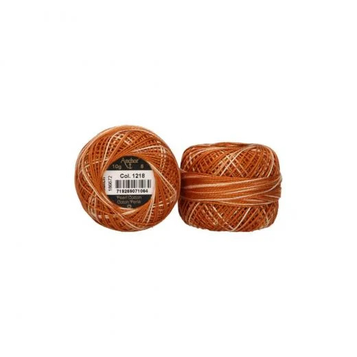 Anchor Perlgarn Stärke 8 - 10g - 1218 braun ombre