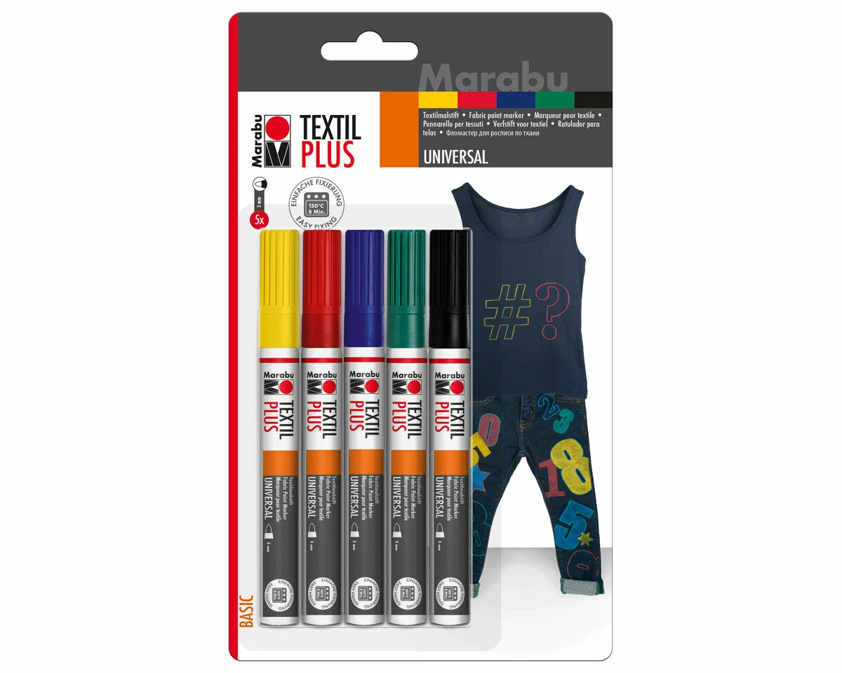 5 Textil Painter PLUS für dunkle Stoffe, Marabu