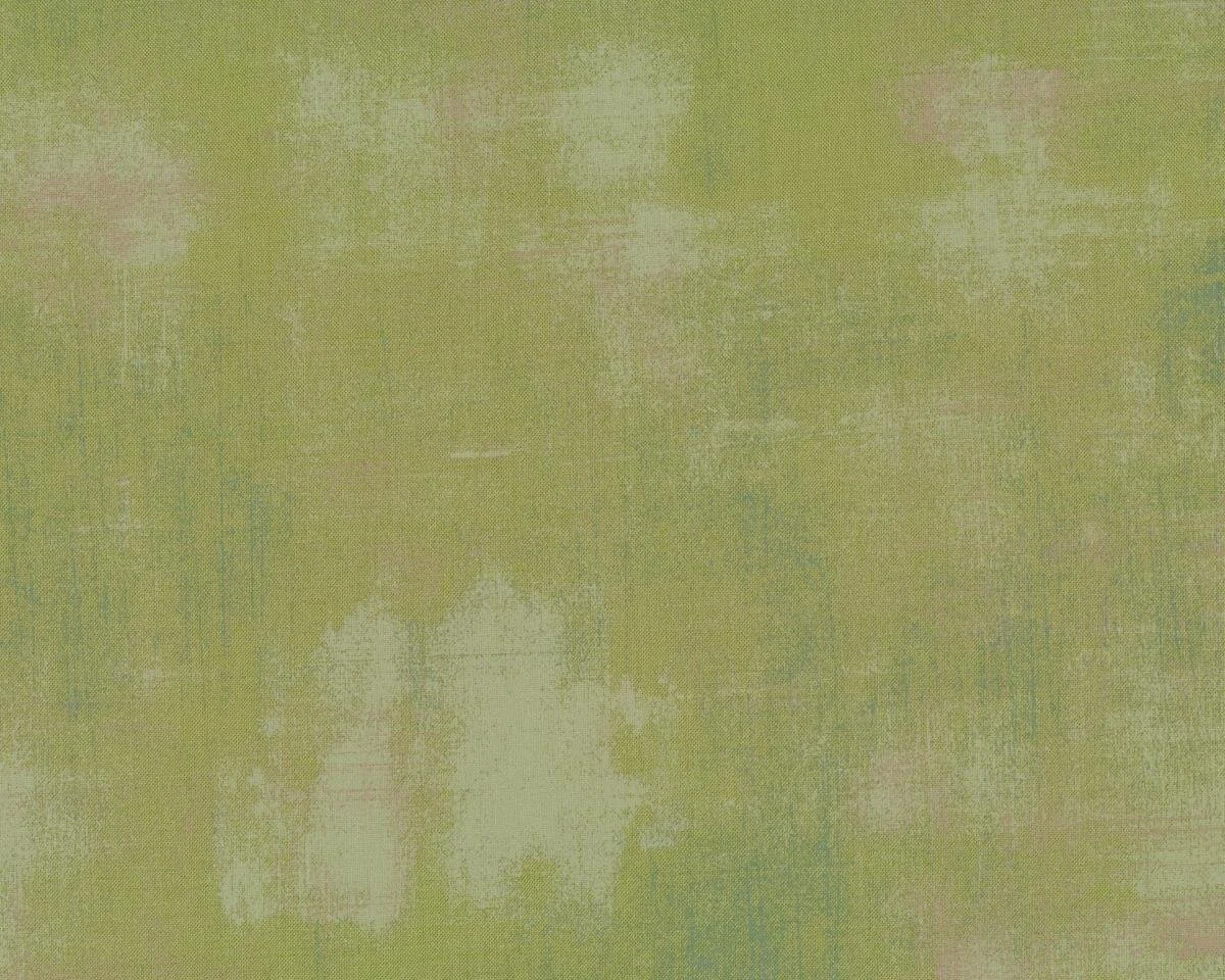 50 cm Reststück Patchworkstoff GRUNGE, uni streifig-meliert, gedecktes limette, Moda Fabrics