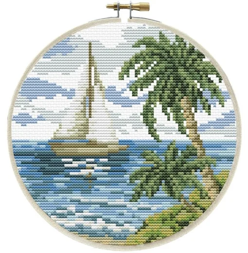 Sailing Away mit Stickring - Needleart World (Stickpackung)