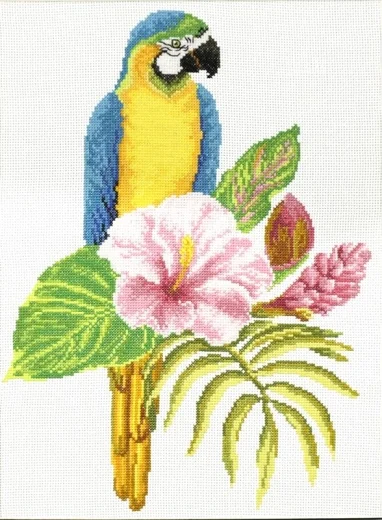 Hibiscus Macaw - Needleart World (Stickpackung)