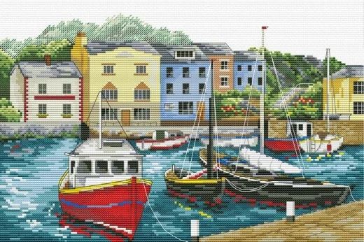 Fishing Village - Needleart World (Stickpackung)