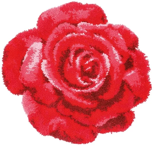 Vervaco - Knüpfformteppich Rote Rose