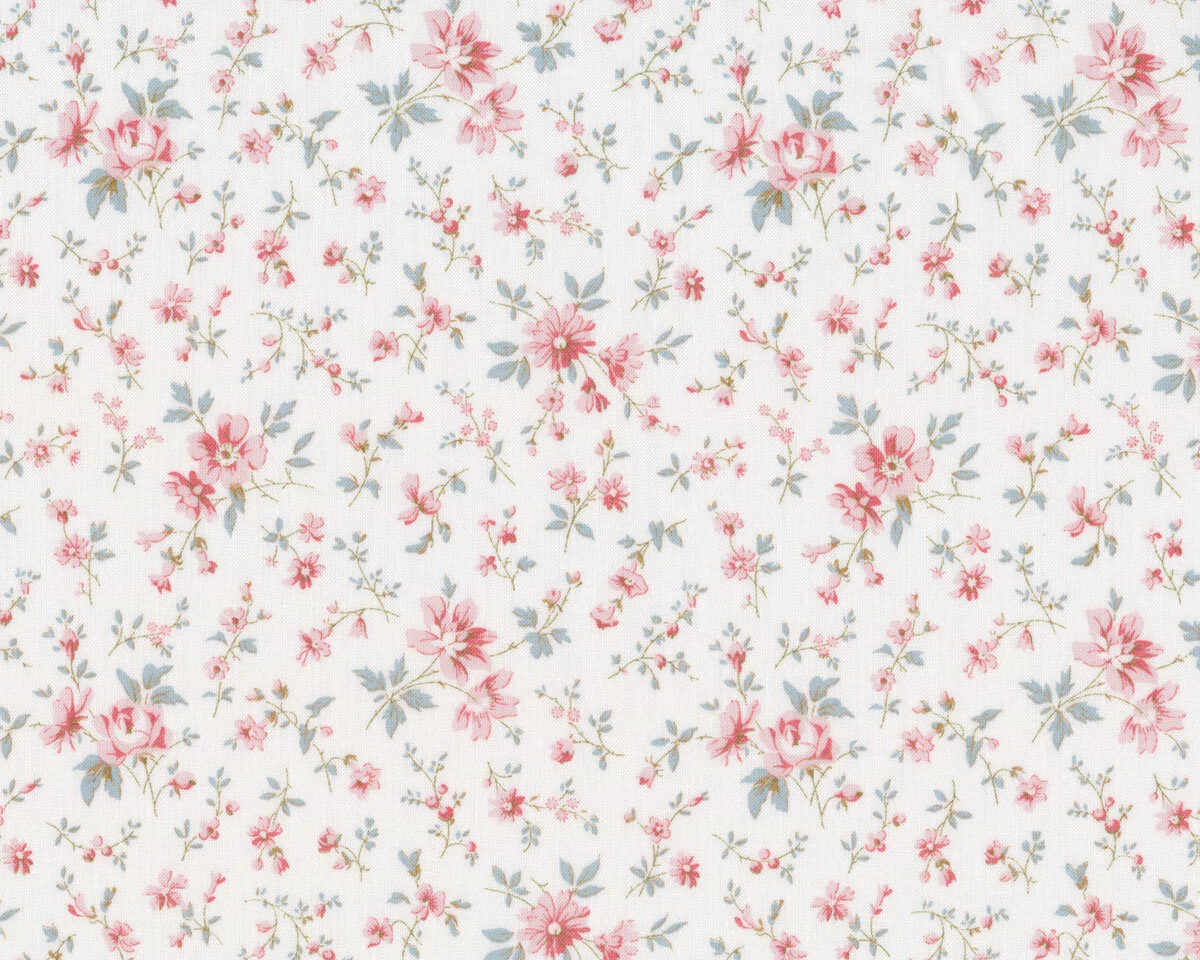 60 cm Reststück Westfalenstoff Renforcé MILLE FLEURS, Blütenzweige, pastellrot
