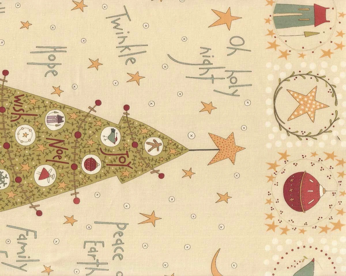 62-cm-Panel Patchworkstoff O CHRISTMAS TREE, Weihnachtsbaum, Henry Glass
