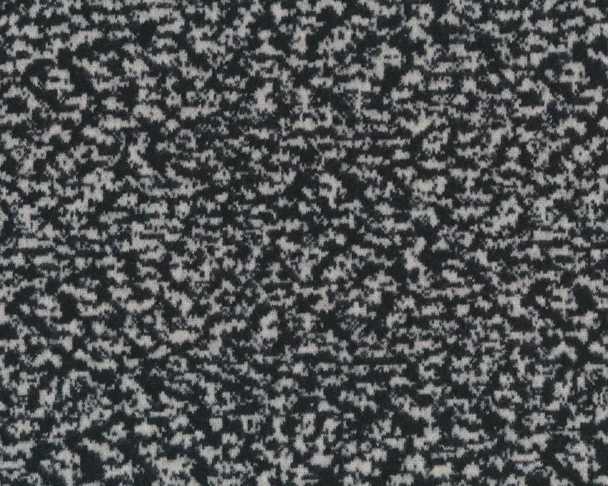 70 cm Reststück Jacquard-Strickstoff BELLUNO, Leopardenmuster, schwarz-creme