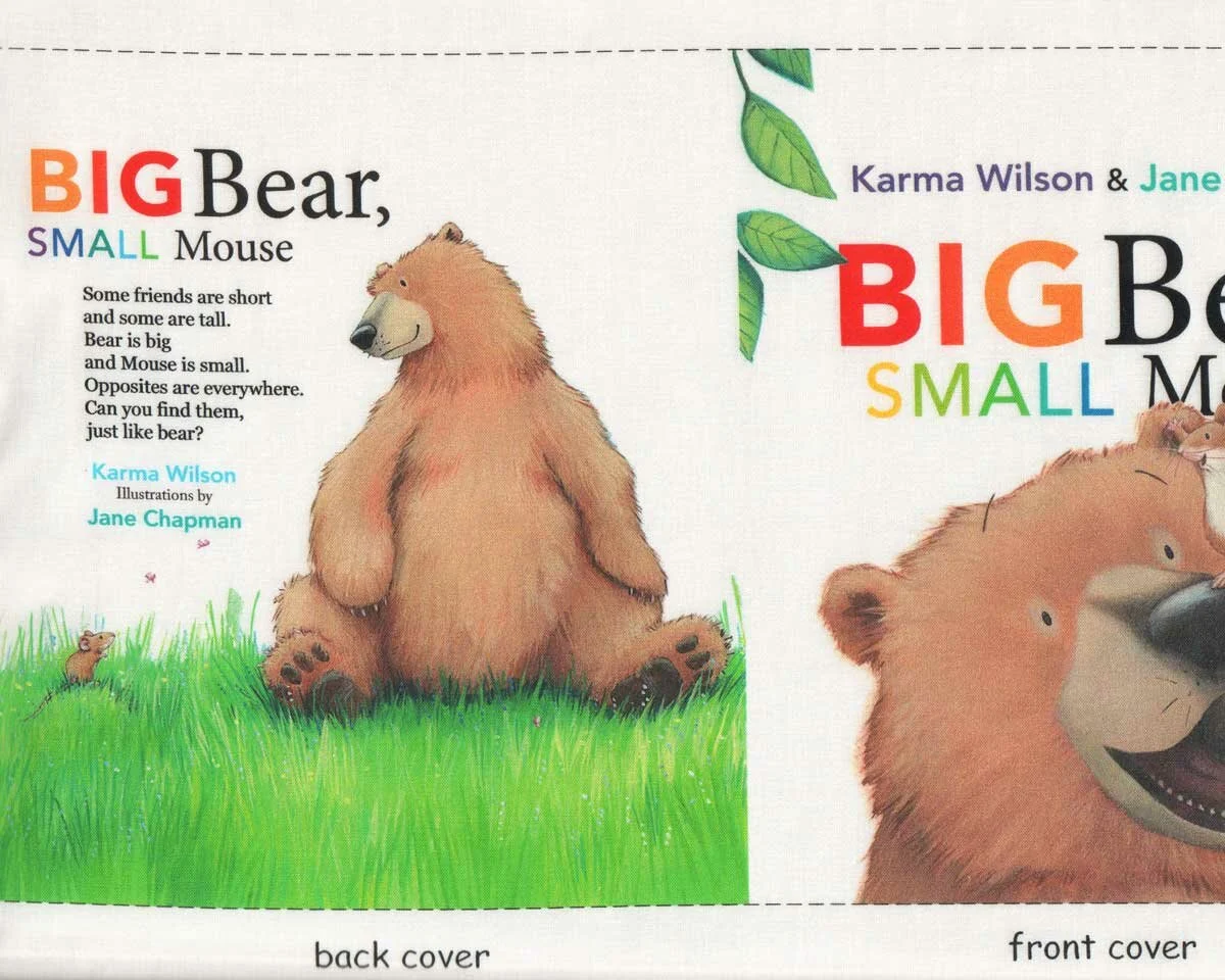 90-cm-Panel für Stoffbuch Patchworkstoff BIG BEAR SMALL MOUSE, Elizabeth's Studio