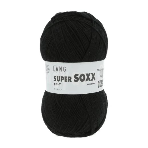 Super Soxx 6-fach Sockenwolle Lang Yarns - schwarz