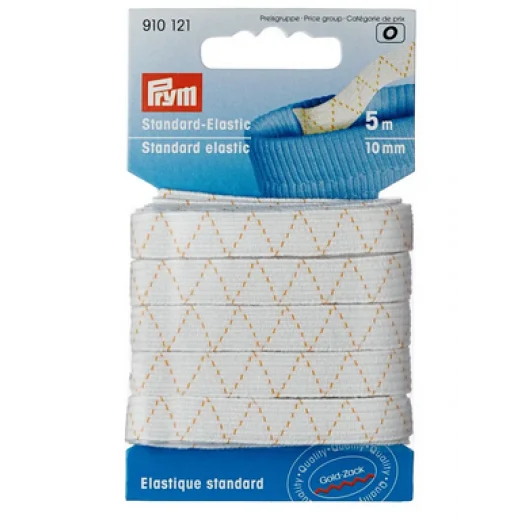 Standard-Elastic 10 mm weiß - 5 m-Karte - Prym
