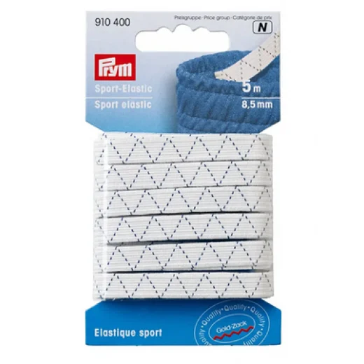 Sport-Elastic 8,5 mm weiß - 5 m-Karte - Prym