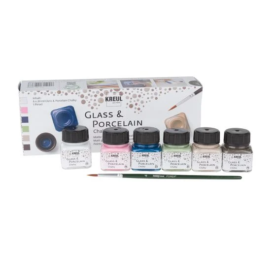 KREUL Glass & Porcelain "Chalky-Set", 6 x 20 ml