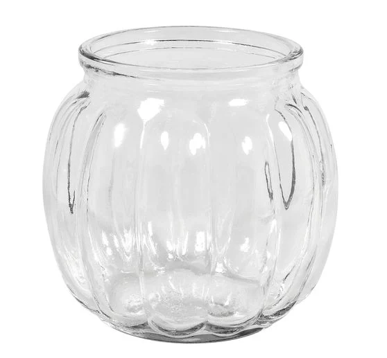 Glasvase mit Rillen