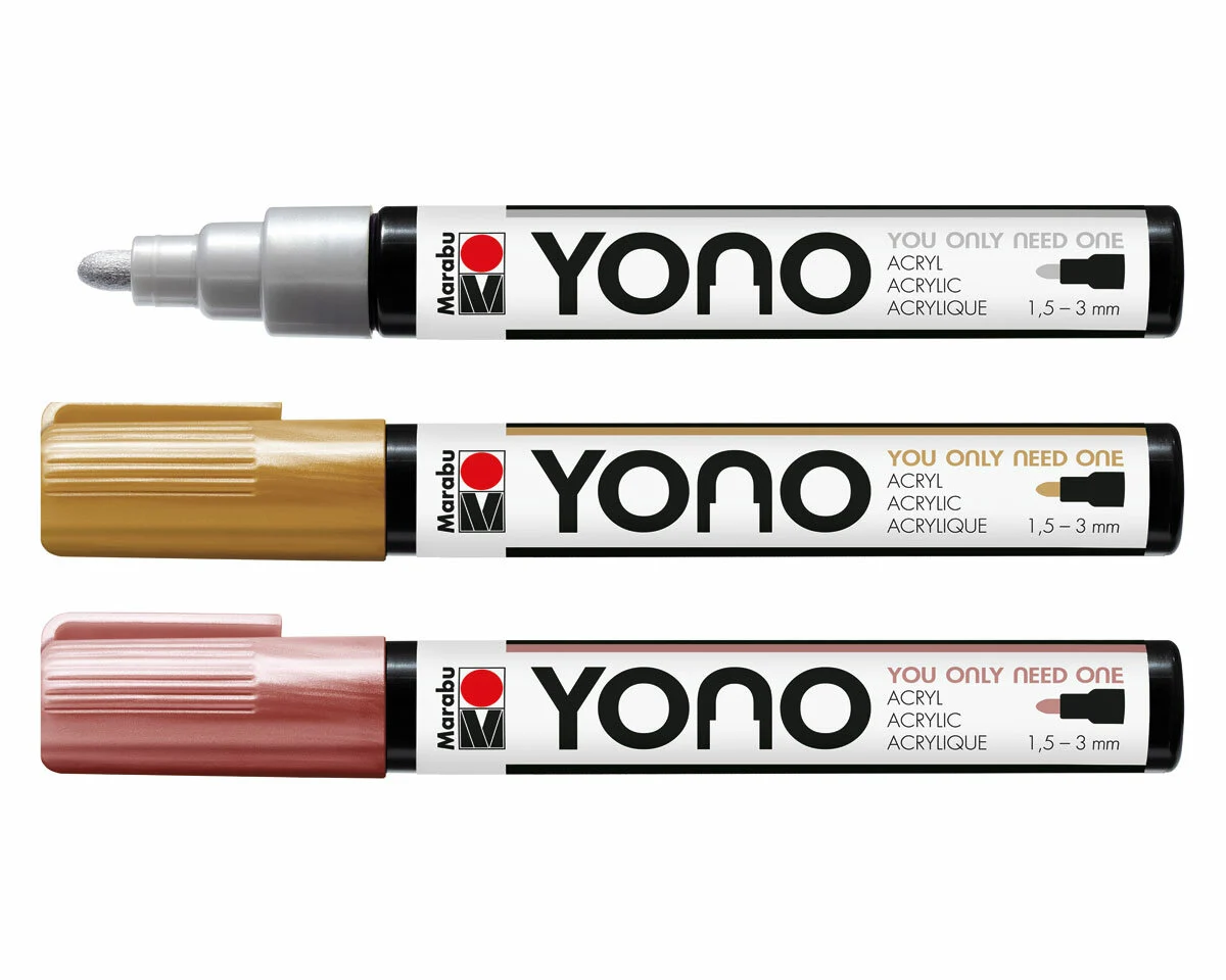 Acrylmarker YONO mit Rundspitze, Metallic, Marabu