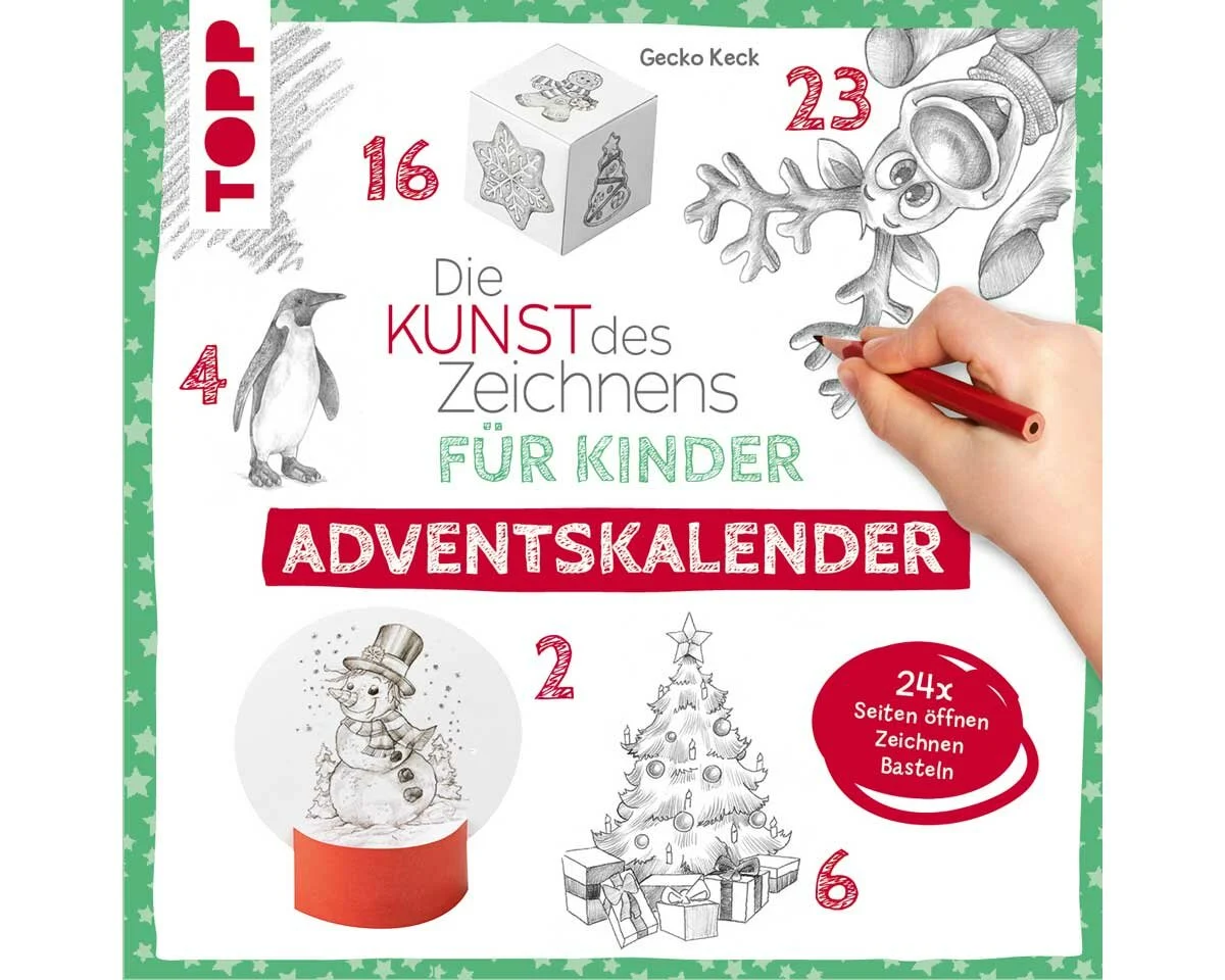 Adventskalender: Die Kunst des Zeichnens für Kinder, TOPP