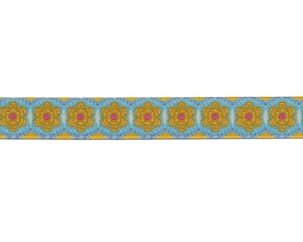 Anna Maria Horner Webband, Sechseck-Blüten, 22 mm breit