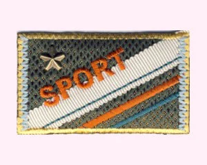 Applikation Banner Sport, olive-orange